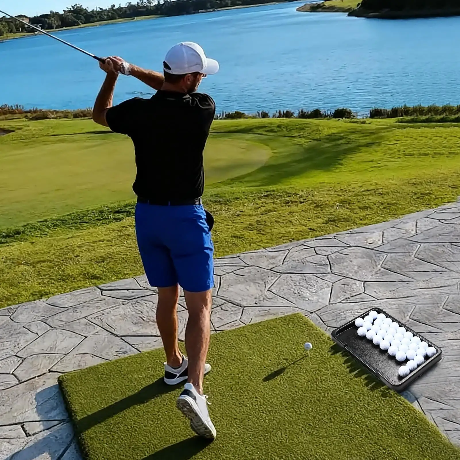 

Поднос для хранения мячей для гольфа, премиум-класса, большой вместимости, контейнер для гольф-мячей, коробка для мячей для гольфа, поднос для мячей для гольфа для гольфистов на заднем дворе, подарок для гольфиста