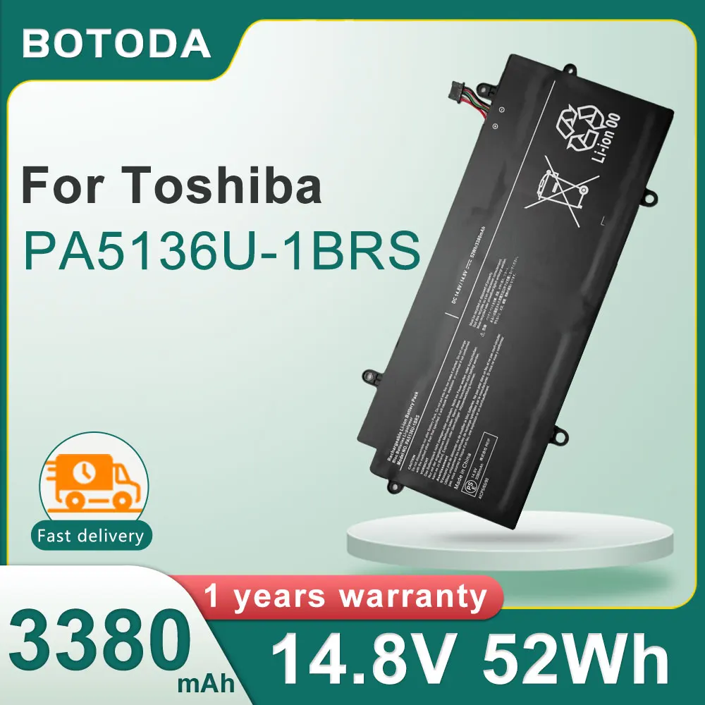 BOTODA PA5136U-1BRS Laptop Battery for Toshiba Portege Z30-A1301 Z30-B K10M K02M Z30-C Z30 Z30-A Z30-AK04S 14.8V/52Wh-3380mAh
