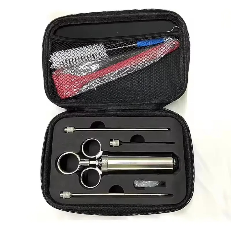 Meat Syringe Marinade Injector Flavor Needle BBQ Pork Steak Meat Sauces Syringes With 3 Stainless Steel Needles Kitchen Tools