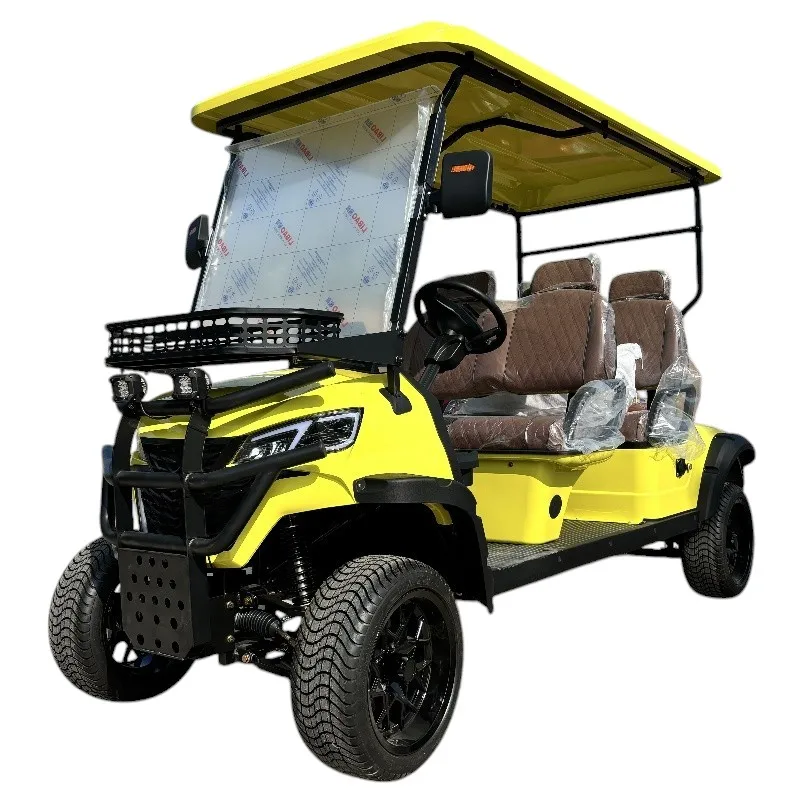 2024 New Energy 2 46 Seat Customized 7.5KW AC Motor Lithium Ion Battery 25mph Lifted Off Road Electric Golf Carts