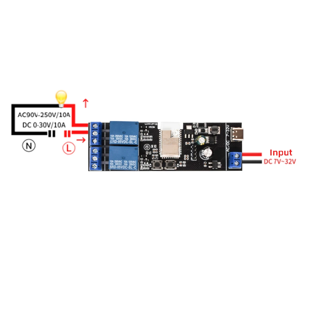 1/2/3/4 Channel AC/DC7V~32V Smart BT Switch Relay Module Wireless Switch Phone Remote Control Self locking Relay Board for Mijia