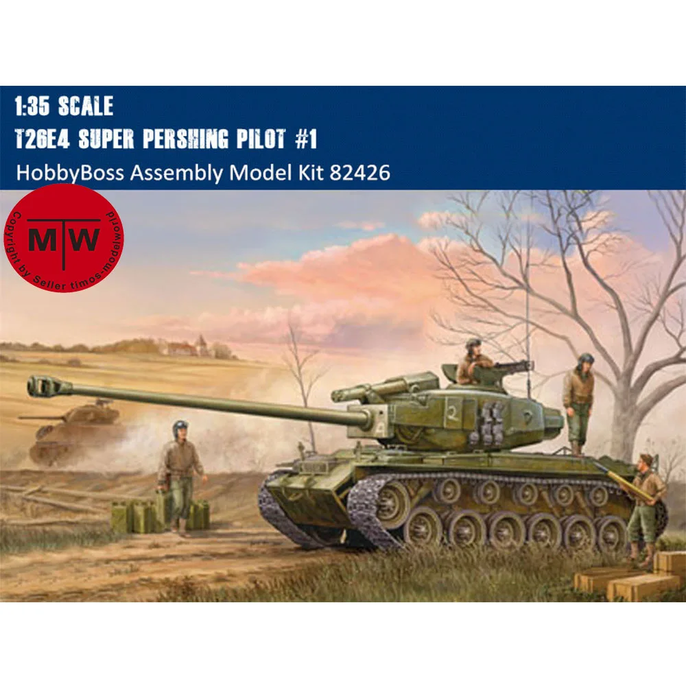 

HobbyBoss 82426 1/35 Scale T26E4 Super Pershing Pilot #1 Military Plastic Tank Assembly Model Kits