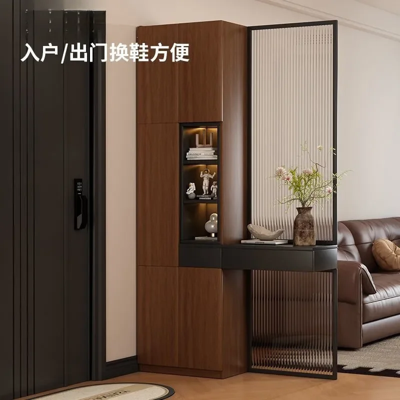 Living Room Partition Entrance Cabinet Antique Hall Shoe Storage Locker Integrated Home Screen Cabinet Opposite Door