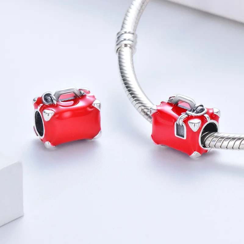 ANQDIY Original 925 Sterling Silber Charms HotAir Britischen Bus Koffer Paris Perlen Fit Marke Armbänder frauen DIY Schmuck