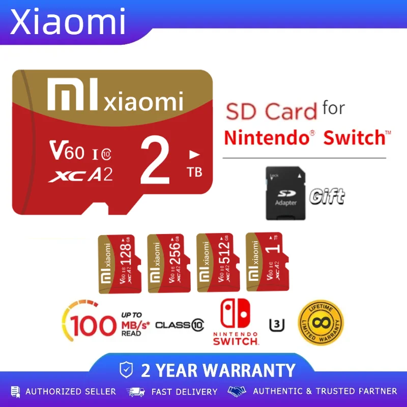 Xiaomi-tarjeta De Memoria Flash A1 De alta velocidad, Micro TF SD, 1TB, 128GB, 256GB, almacenamiento De datos para Nintendo Switch