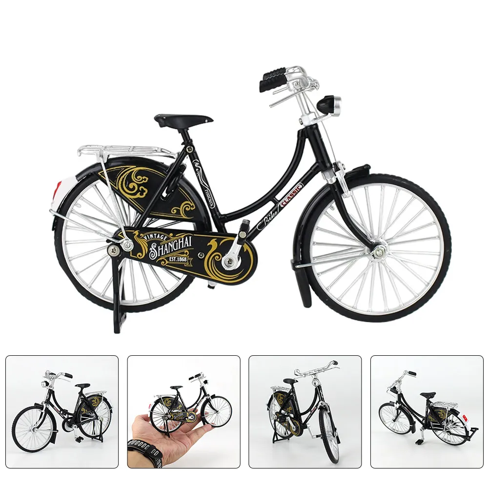 

Alloy Bike Sculpture Retro Style Miniature Desktop Ornament Small Lifelike Cycling Decoration Vintage Bike Adornment for Home