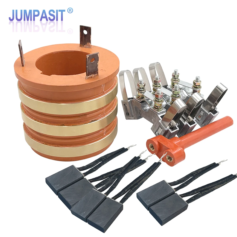Set YZR Carbon Brush Slip Rings 3 Way For Crane Machine Use YZR112/132 YZR160 YZR180 Jumpasit
