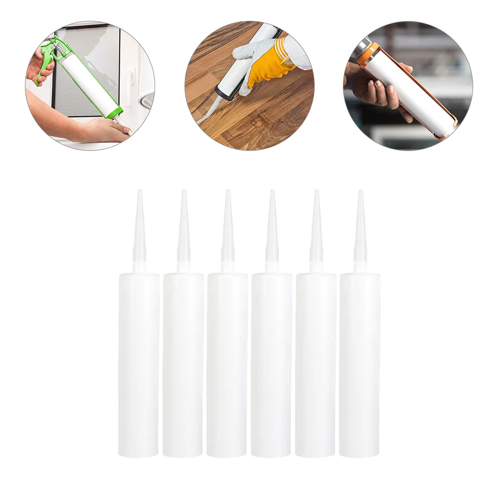 

6pcs Empty Caulk Tube Refillable Reusable Sealant Tubes for Grout Tile Epoxy Sealing Portable Caulking Tools for Floor Tiles