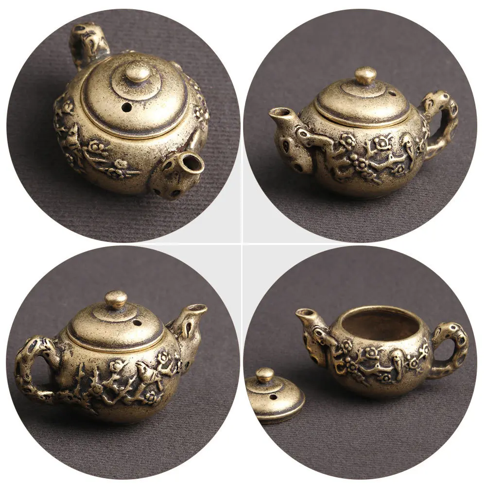 

Brass Kettle Shape Adornment Desktop Office Decoration Creative Simple Artistic Housewarming Gift Kettle Adornment