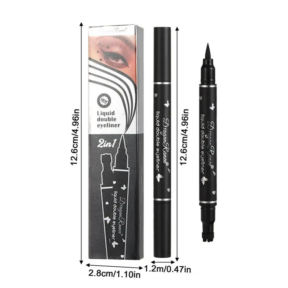 2PCS Double Head Winged Eyeliner Stamp New Moon Waterproof Eye Liner Pencil Star Heart Liquid Eye Pen Makeup Tools-Kit