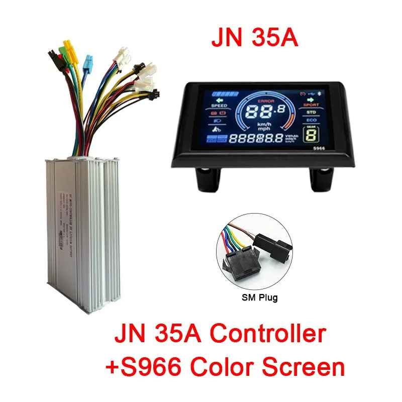 Original Electric Scooter S966 LCD Color Screen display panel 36V/48V JN 35A Controller SM Plug e-Bike refit Accessory