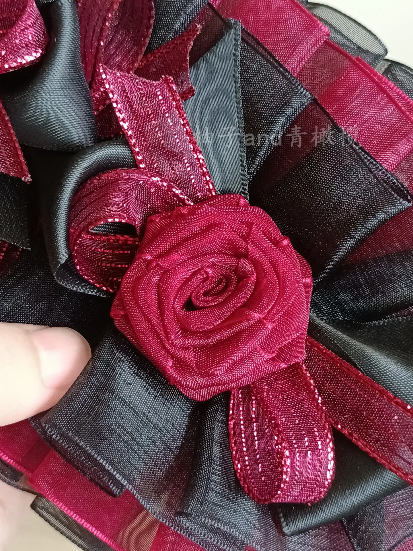 Black and Red Headband Rose Rose Hair Accessories Lolita Headgear Goth Dark Lolita Small Things Flower Wedding Accessories 5