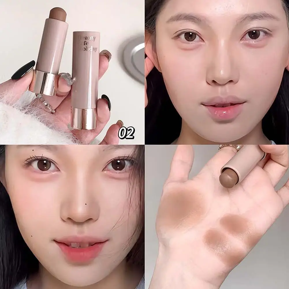 Matte คอนซีลเลอร์ Contour Stick Moisturizing Smooth Lasting 3D Face Nose Highlight แต่งหน้า Contour กันน้ํา Shadow Brighten B5V2