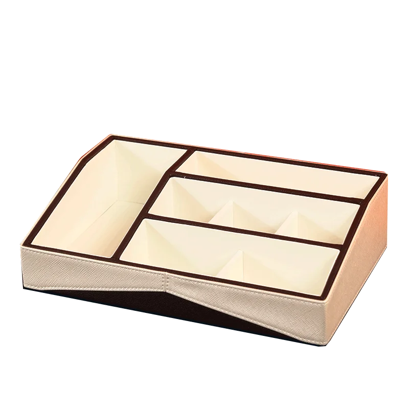 Cosmetic Tray One Layer Jewelry Tray PU Elegant Desk Tray Collection Display Tray