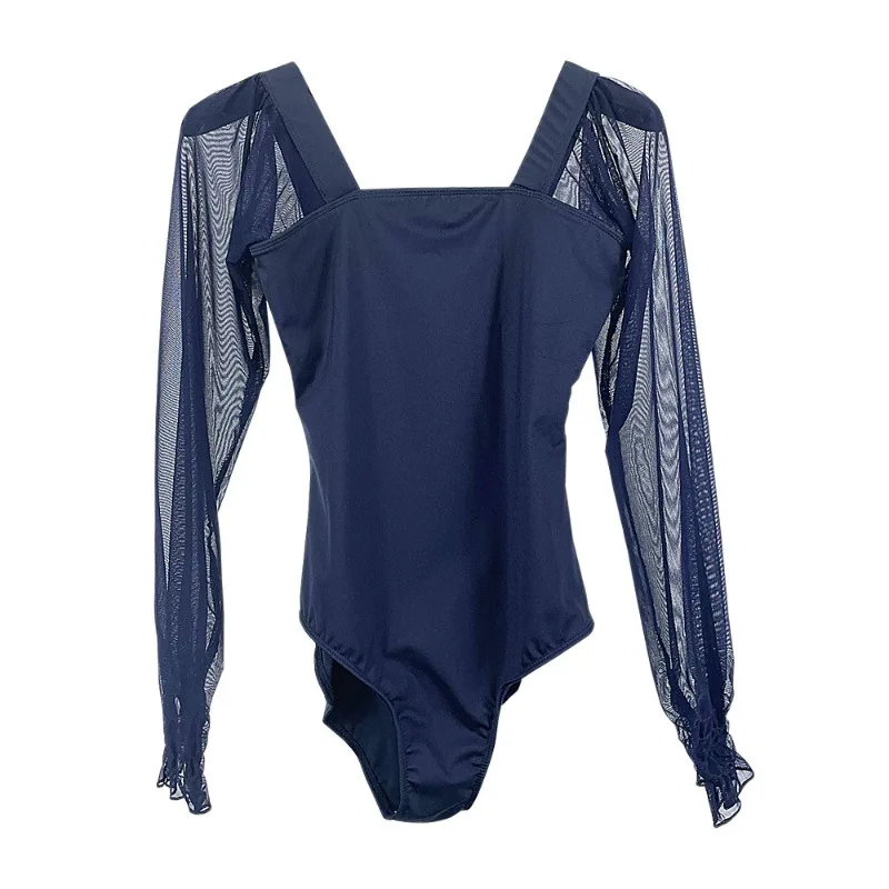 

Индивидуальный балетный танцевальный костюм, женский комбинезон для китайского танца, белый гимнастический трико, боди, костюм для воздушной йоги