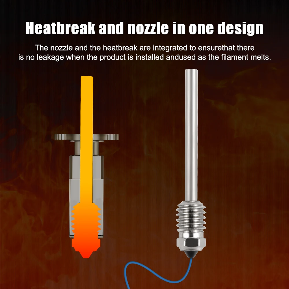 TZ5.0 Hotend-Kit für Bambu Lab P1P/P1S, einteilige Bimetall-Härtestahldüse, Hotend 0,4 mm für Bambulab X1/X1C 3D-Druckerteil – Detail 16
