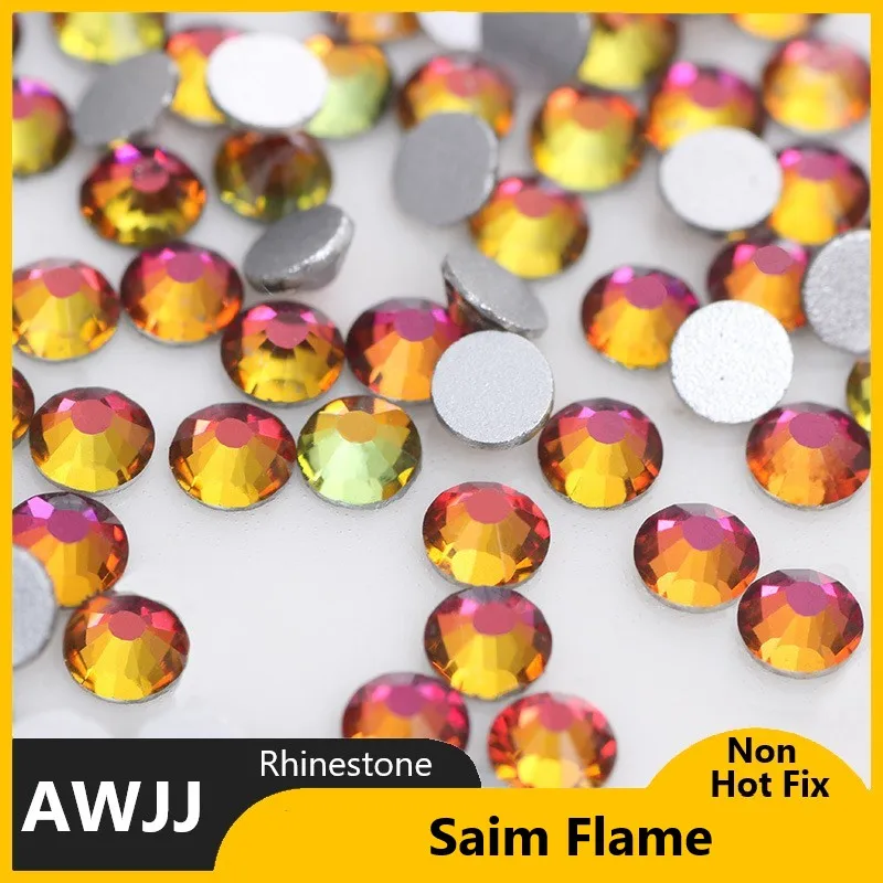 Red colors SS3-SS30 Non Hot Fix Rhinestones flat back crystal strass glitter stone for DIY manicure 3D nail art fabric garment