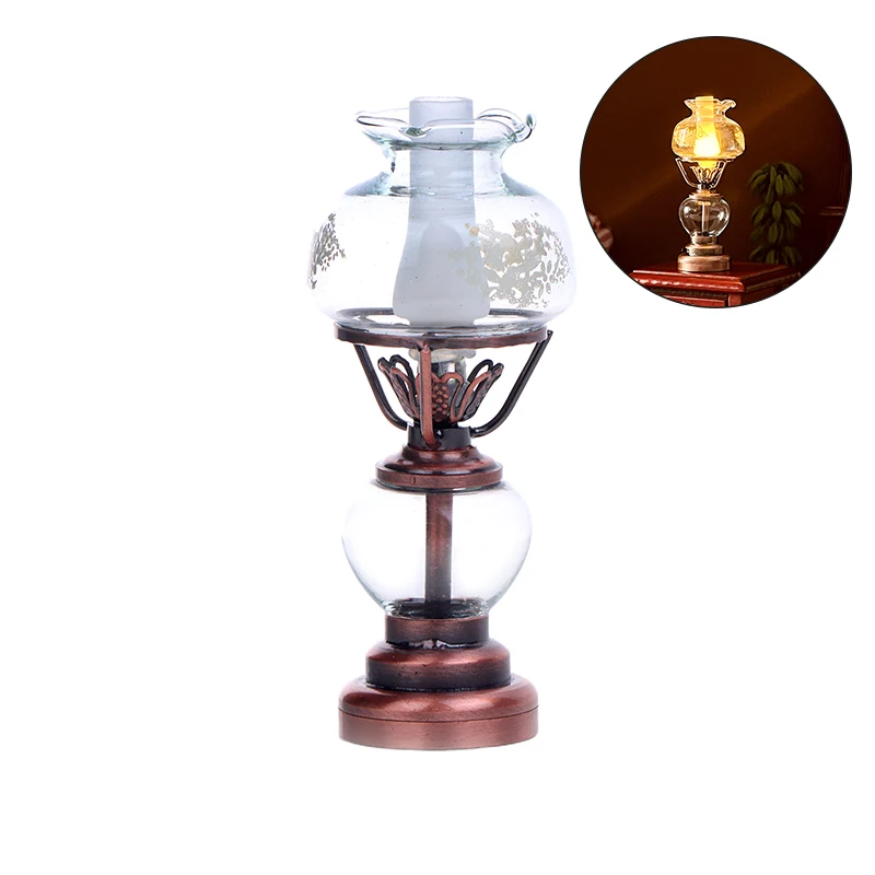 1:12 Dollhouse Miniature LED Light Candlestick Lamp Desk Lamp Home Lighting Model Furniture Decor Toy Doll House Accessories