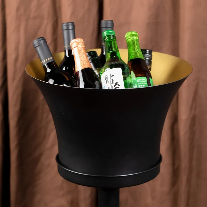 European large champagne bucket stainless steel thickened red wine ice bucket bar ktv foreign wine ice bucket outdoor