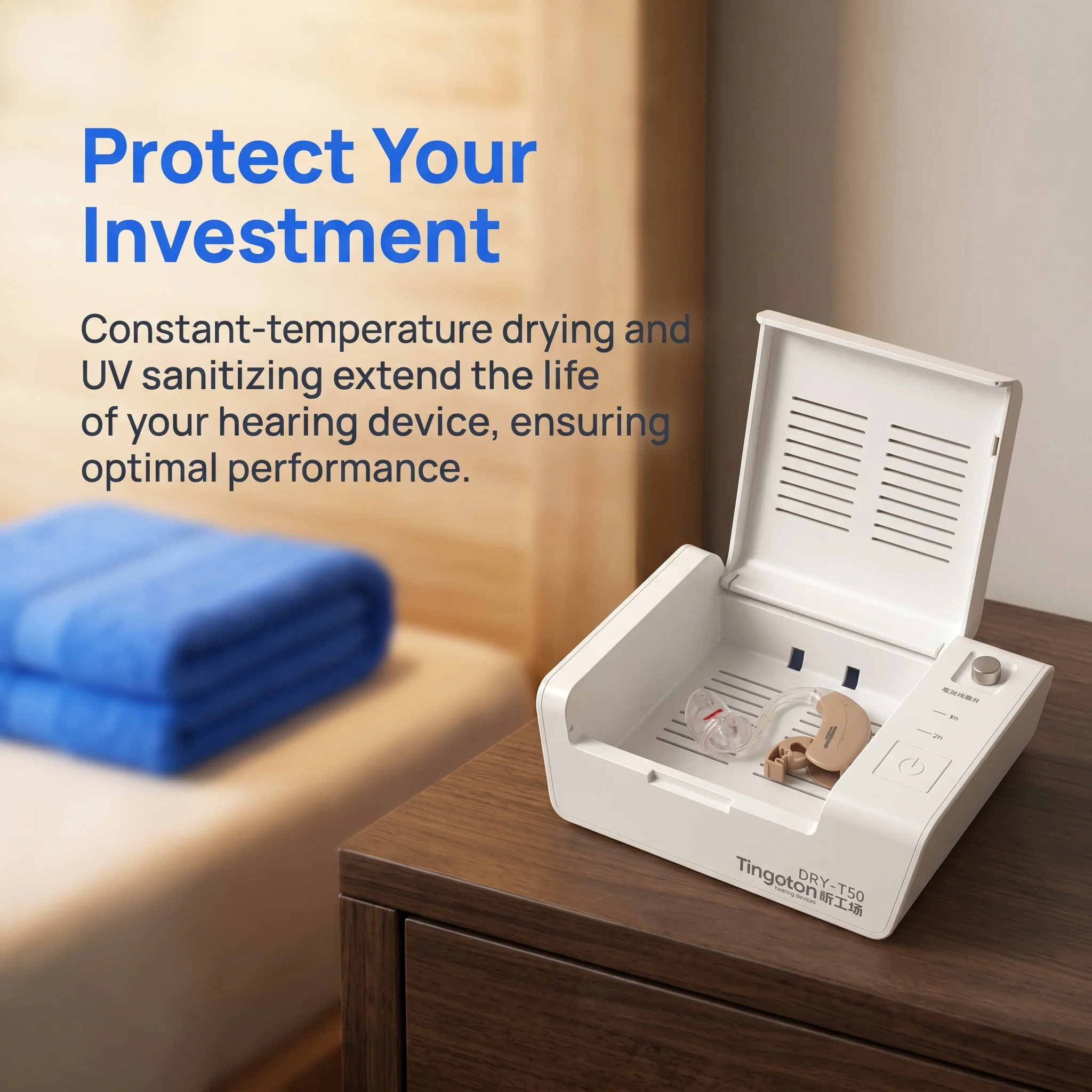 2026Electronic USB Hearing Aid Dryer 2/8 Hour Timer Drying Case Box Electronic Dehumidifier Drybox Hearing Aid Care Accessory
