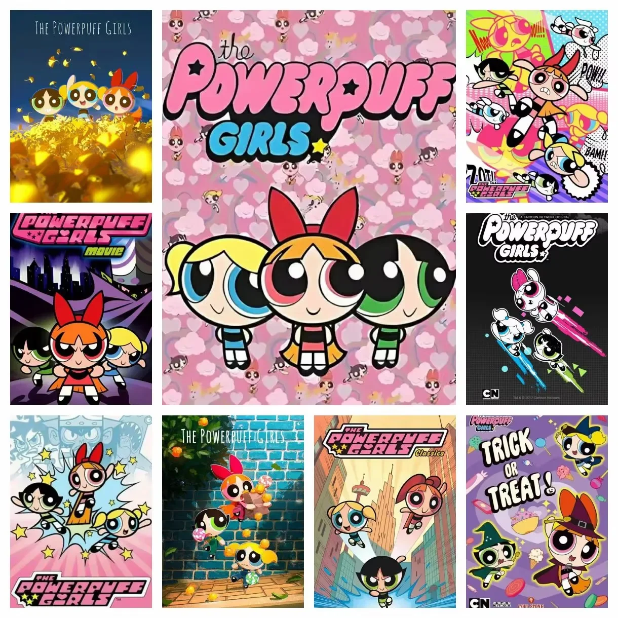 Diamantmalerei, klassischer Cartoon, The-P-Powerpuffs, niedliches Anime-Diamantmosaik, handgefertigte Kunst, exquisites kreatives Geschenk, Heimdekoration