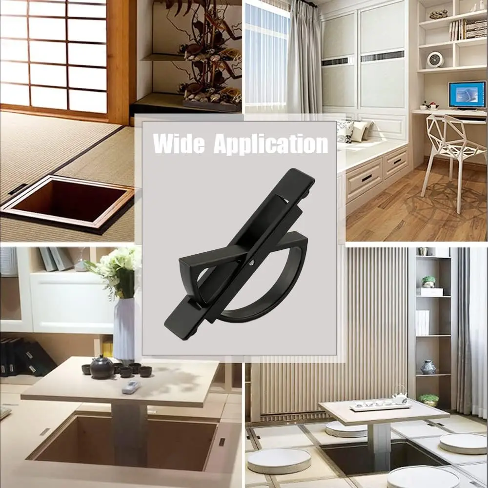 10Pcs Zinc Tatami Concealed Pull Handle By Turning To Hide Reveal