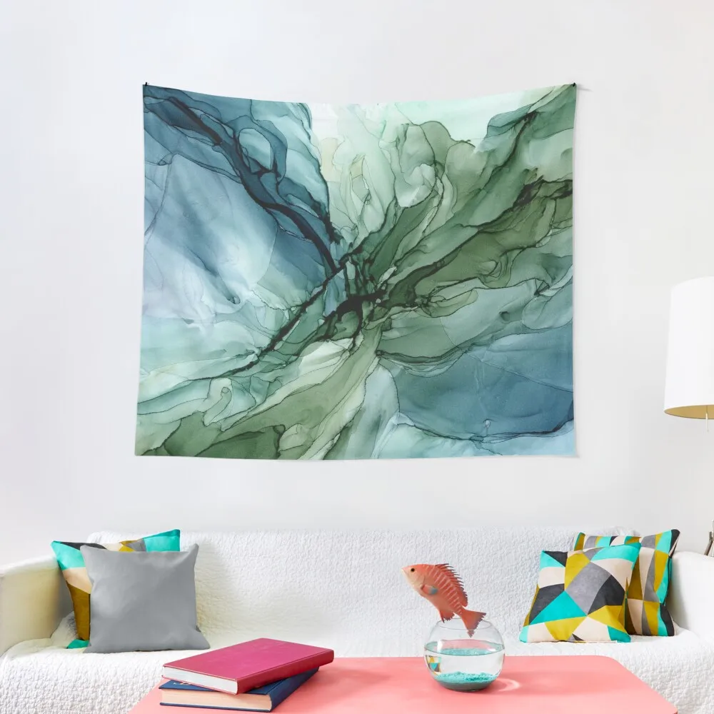 Nature Landscape Inspired Abstract Flow Painting 1 Tapestry Carpet On The Wall Home Decor Aesthetic Tapestry