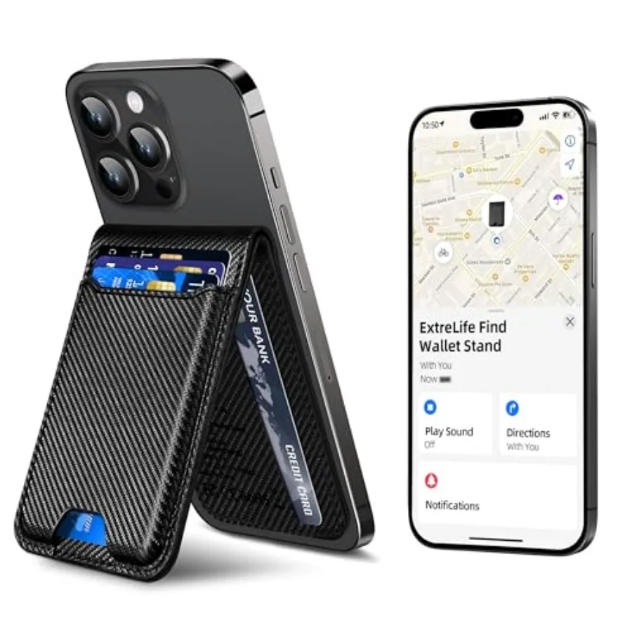 

for Magsafe Wallet Works with Apple Find My Magnetic Wallet for iPhone 17/16/15/14/13/12 for iPhone Walle t with Adjustable Sta