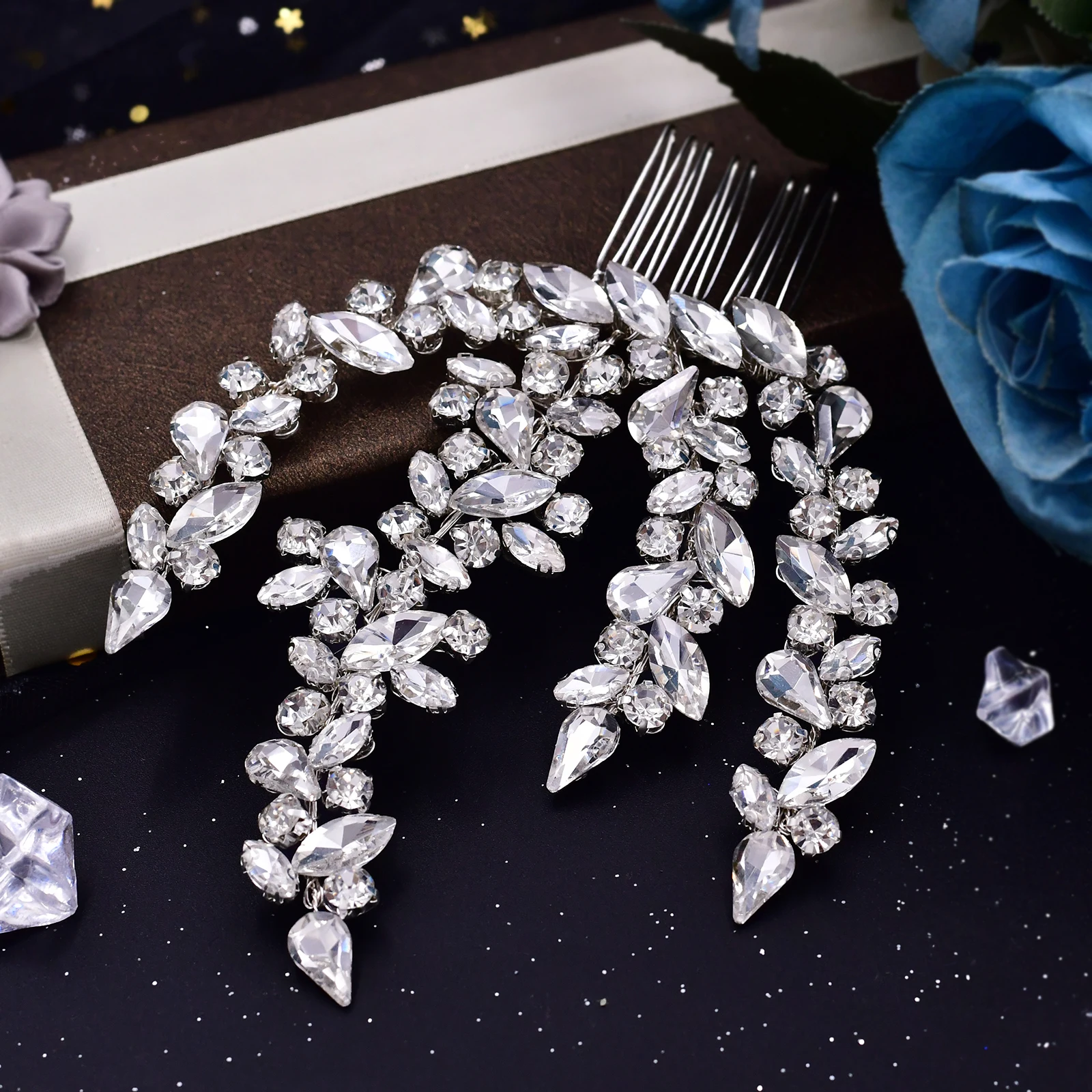 Bridal Comb Rhinestone Headpiece Wedding Head Jewelry Bride Hair Accessorie Elegant Crystal Women Headdress HP489