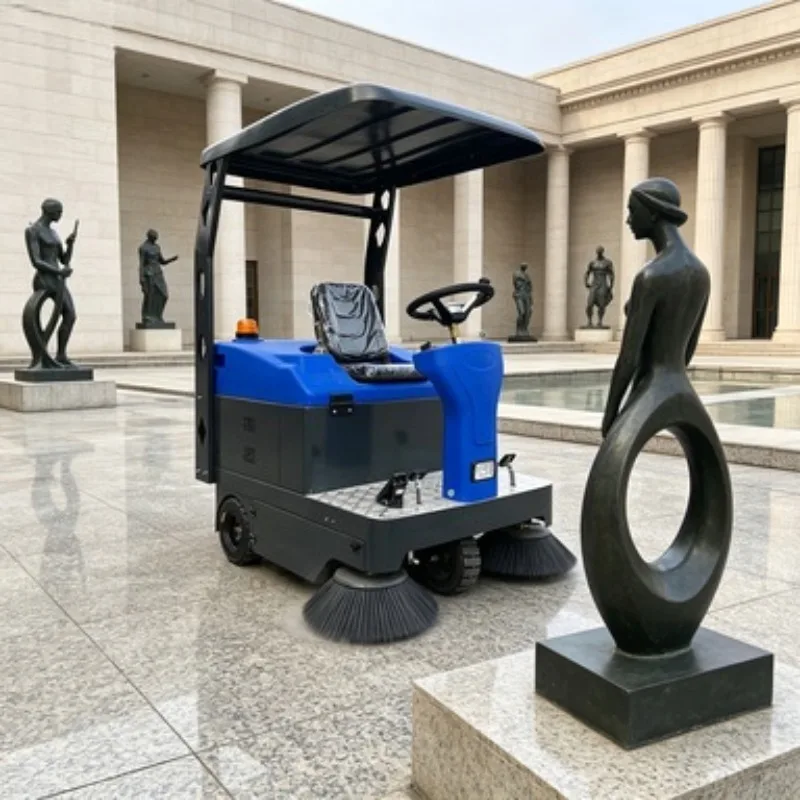 

240L Hopper Electric Street Sweeper Ride On Full Closed Cabin for Large Parking Garage Municipal Use