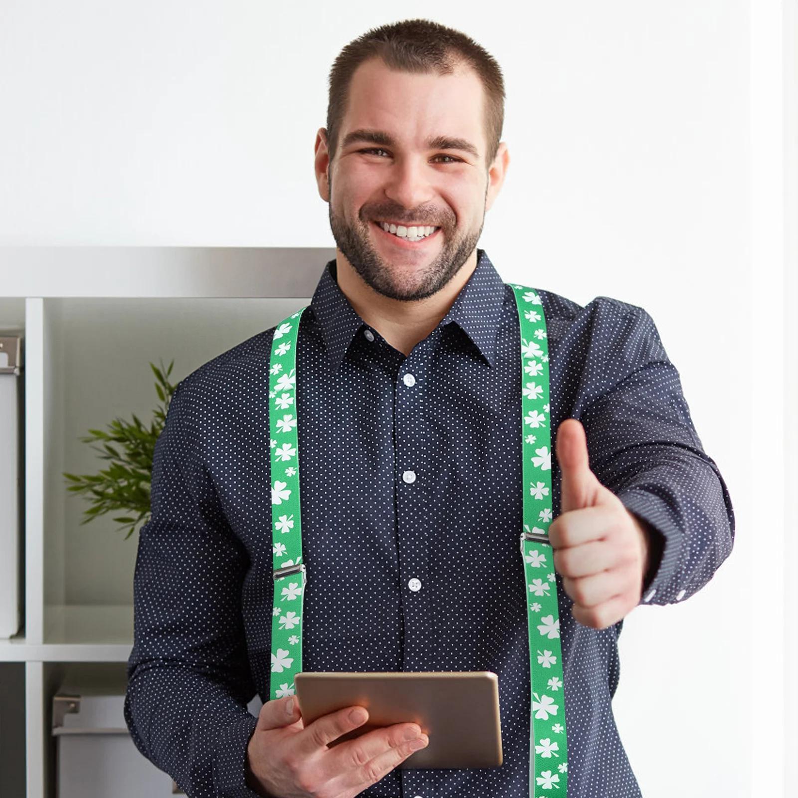 Tirantes elásticos ajustables con Clip para hombre y mujer, tirantes Unisex, uso diario, regalo de fiesta, 2,5 Cm de ancho, 2 uds.