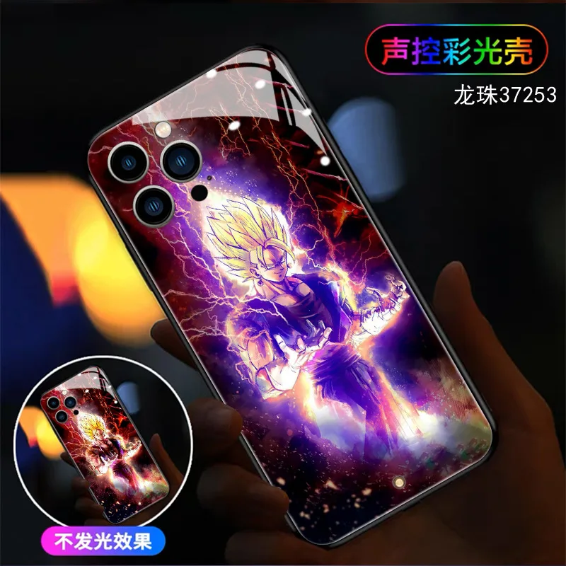 Dragon Ball custodia per telefono Anime per Apple iPhone 15 Pro Max 13 14 12 11 ProMAX Cover antiurto per armatura musica Light Up Cover per telefono