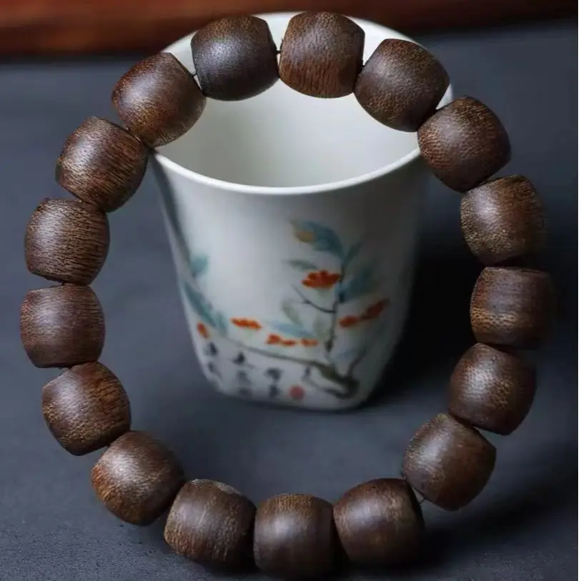 

Hainan Agarwood Bracelet Barrel Beads with Shape Nine Points Submerged Water Yingge Lvqi Nan Natural Old Material Eaglewood Budd