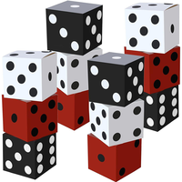 1pc White, red, black dice party gift box, casino themed party paper sieve balloon box, wedding, happy birthday party decoration