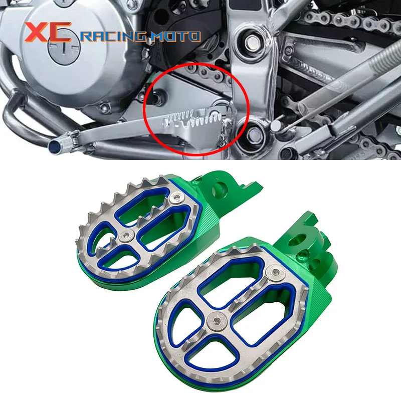 

Footpeg Motorcycle CNC Foot Pegs Pedals Rests For Kawasaki KX250F KX250 KX450F KX450 KLX450R KX250X KX450X 2006-2021 Dirt Bike