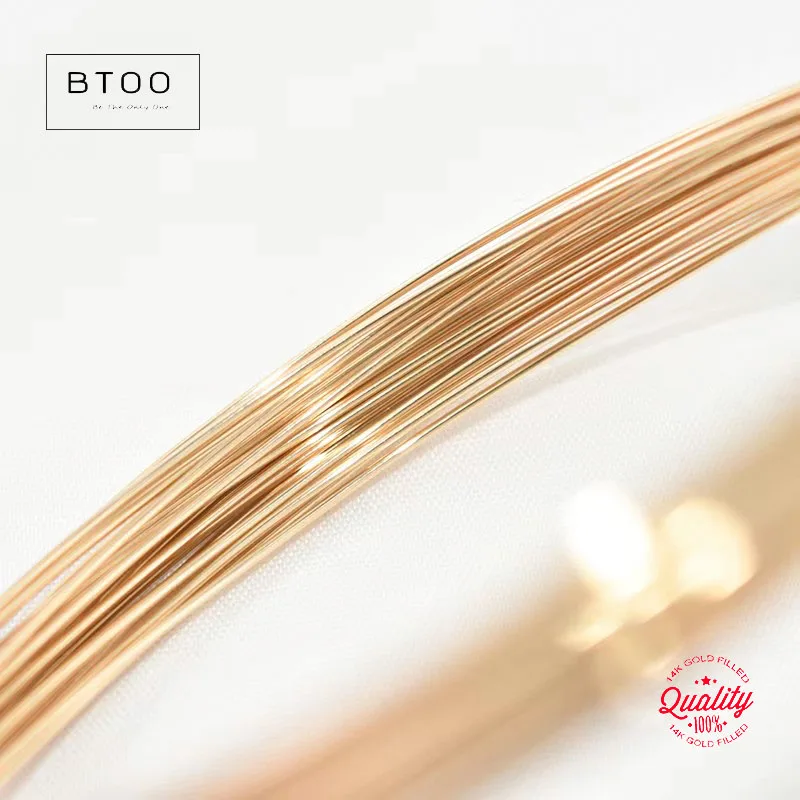 Soft 14K Gold Filled Beading Wire, Metal Thread, Gold Wire for Gold Jewelry Making, Earring DIY, Half Hard, 1 Meter