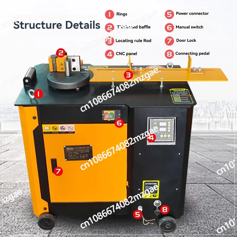 220V/380V CNC steel bar bending machine, dual voltage fully automatic steel bar bending machine