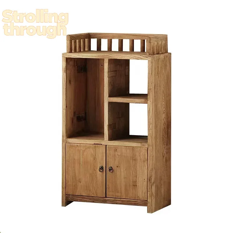 

bookshelf Modern simple solid wood furniture Floor to wall Living room display cabinet Household large-capacity storage cabinet