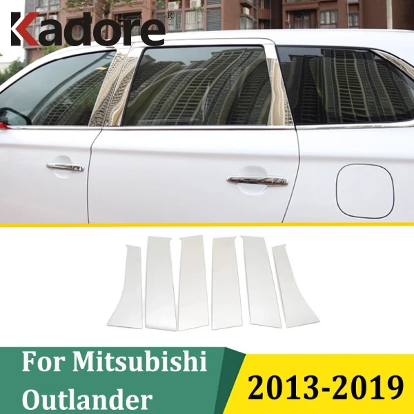 

For Mitsubishi Outlander 2013-2016 2017 2018 2019 Stainless Steel Window Center Pillar B+C decoration Moulding Cover Trims
