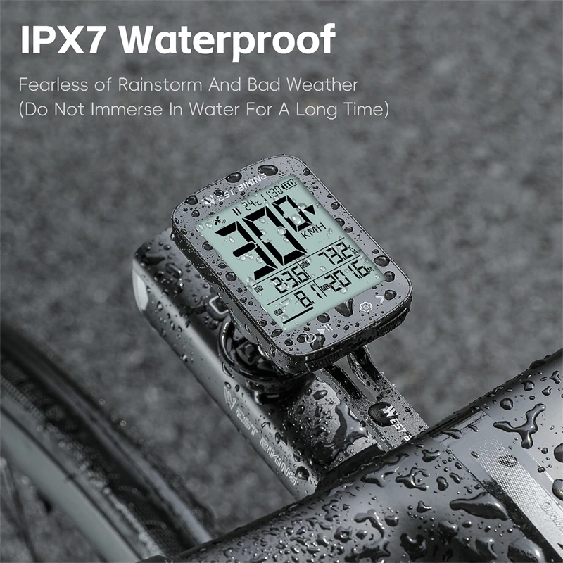 WEST BIKING Bicycle GPS Computer IPX7 Waterproof Automatic Backlight Speedometer Type-C Rechargeable Wireless Digital Odometer image 6
