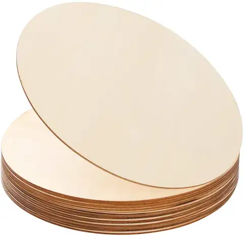 25pcs 100mm Wooden Pieces Slices Wood Round Square Blank for Children DIY Painted Wood Chip Wedding Household Decoration Board