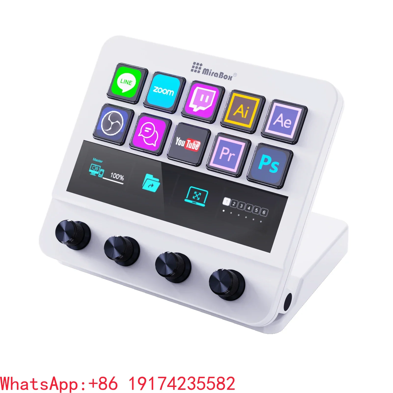 10 Keys 4 Dials  Deck Audio Mixer Live Streaming Gaming Controller