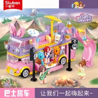 Sluban building blocks 1165 Rabbit Bus 1166 Holiday plane Girl Toy gift