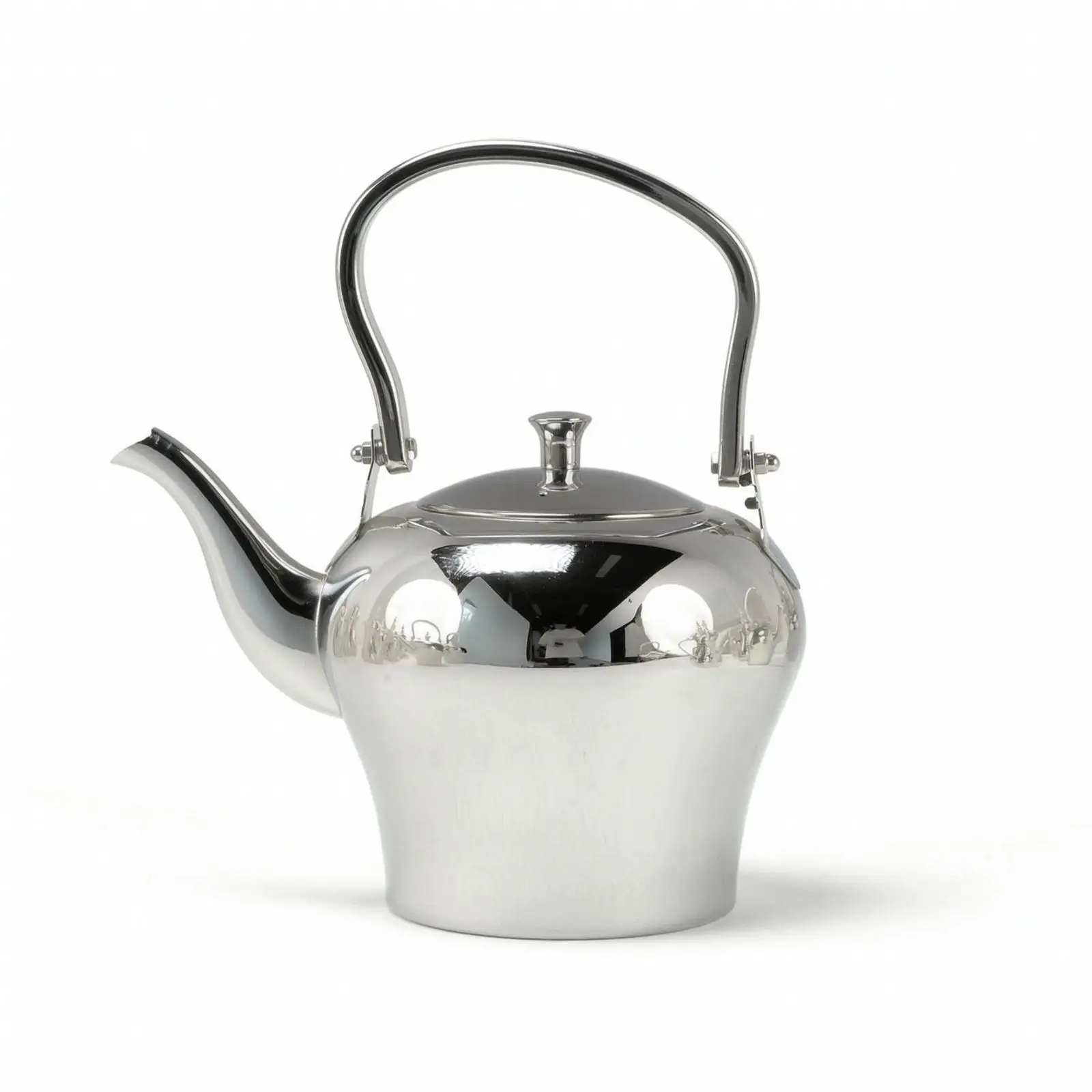 Teapot with Curved Spout Compact Vessel Rust Resistant for Hosts