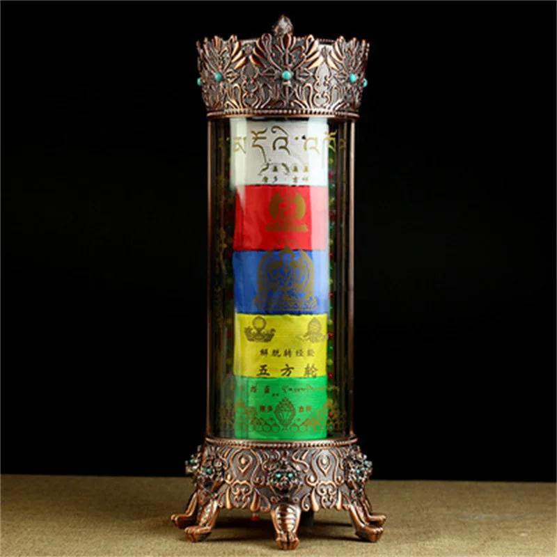 Tang Duo Kuoluo Tibetan Five Directions Electric Prayer Wheel Guanyin Mantra Large Self-Home-Use Powered Prayer Bucket