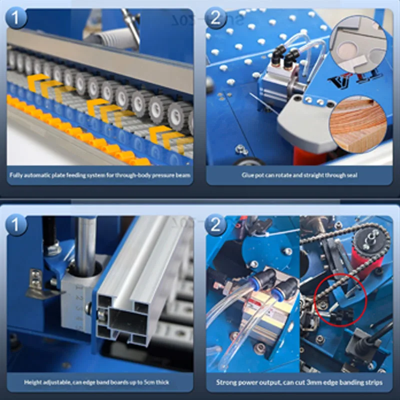 702PLUS Automatic Edge Banding Machine Head/End Cutting Sealing and Repair System with Multi-functional Woodworking Worktable