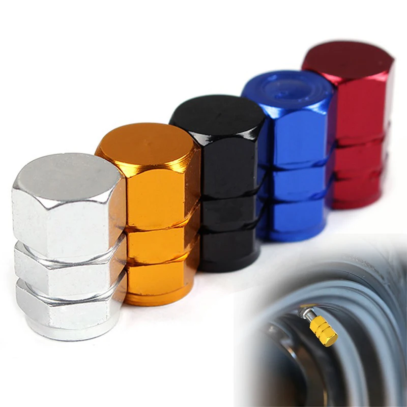 

4Pcs Wheel Caps Theftproof Aluminum Car Wheel Tires Valves Tyre Stem Air valve Caps Airtight Cove Levert Universal accessories