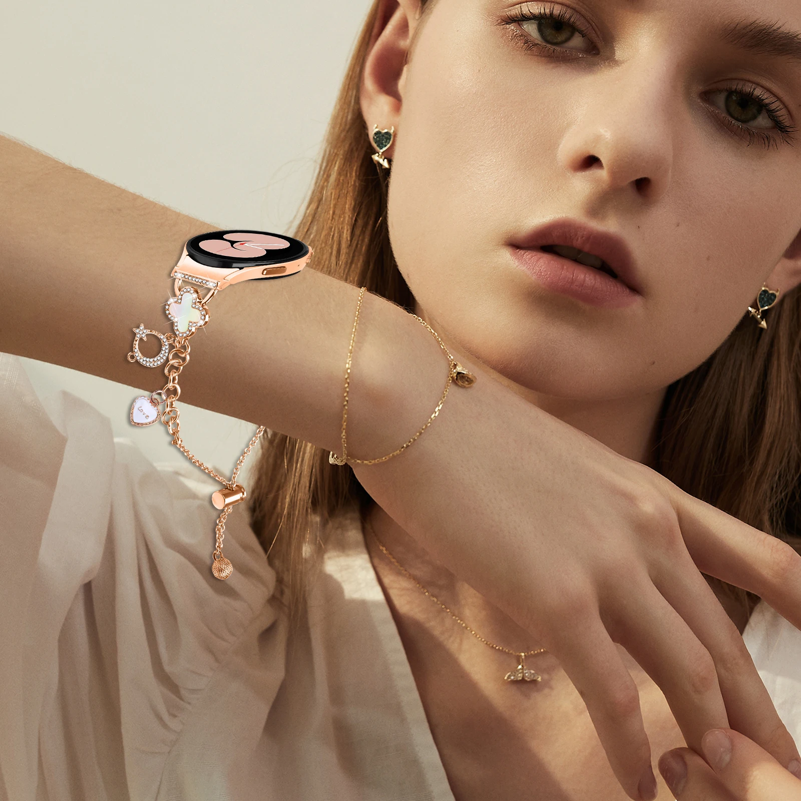 Cinturino con diamanti ad innesto rapido senza spazi vuoti per Samsung Galaxy Watch7 40 44MM FE/6/Classic 43mm 47mm cinturino per orologio 5Pro 45mm braccialetto in metallo