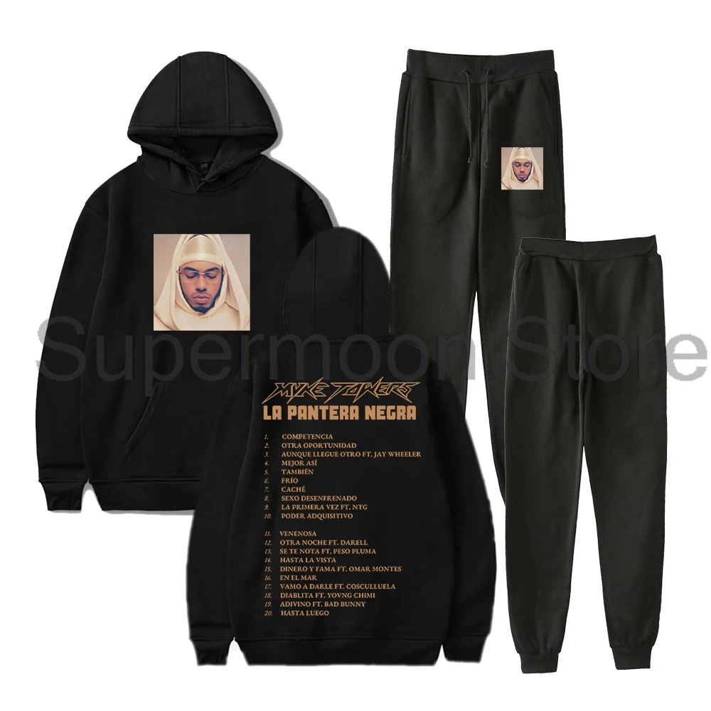 Myke Towers Album 2024 North America Tour Merch Hoodie Jogger Pants Two Piece Set Sweatshirts+Sweatpants Women Men's Set