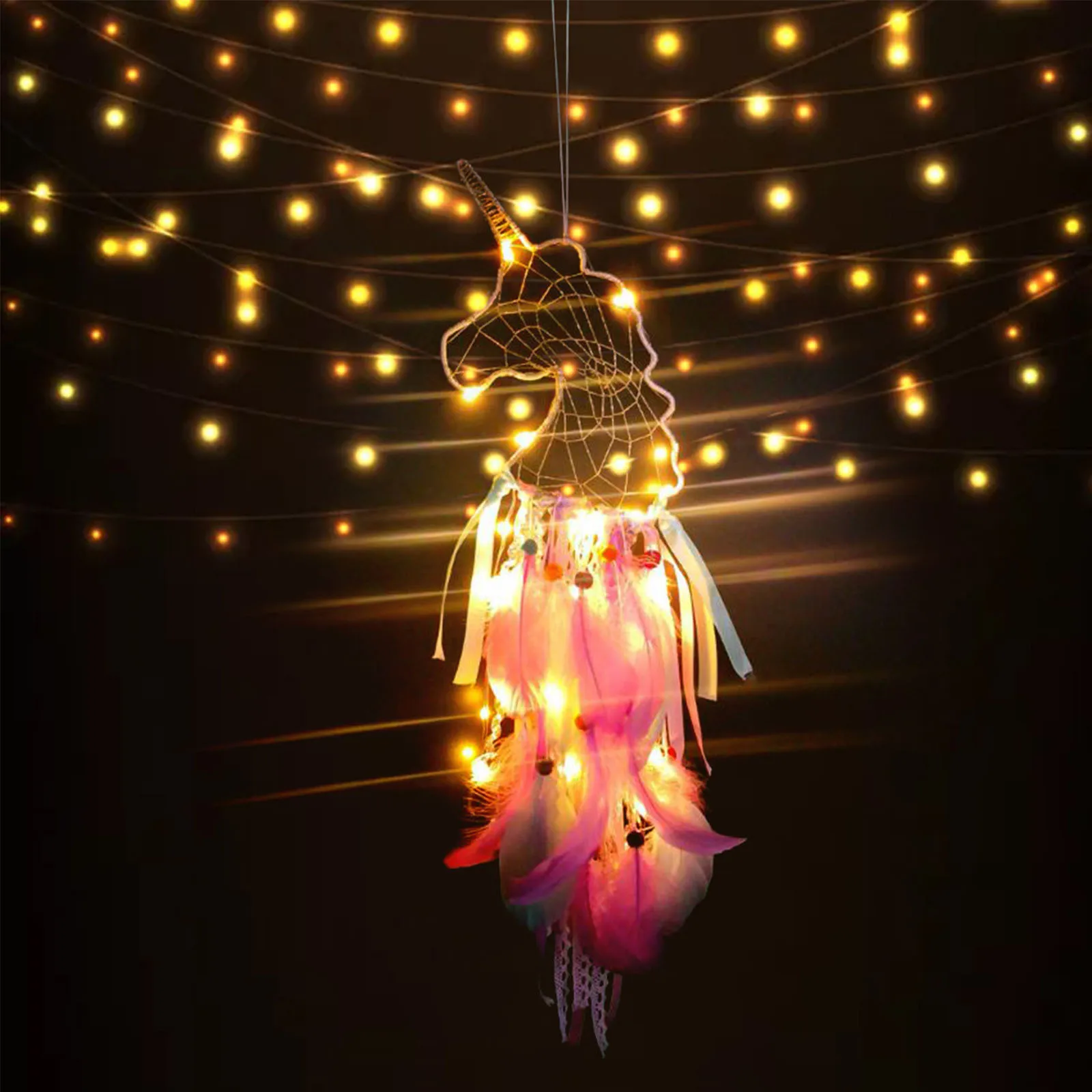 1 قطعة ضوء الليل يونيكورن زاك قلادة عالية الجودة معلقة حلية ضوء ديكور جدران داخلي لتقوم بها بنفسك الملونة #6